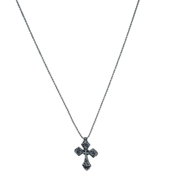 Gothic Filigree Cross Rhinestone Silver Pendant Necklace Religious Jewelry Women - Picture 2 of 7
